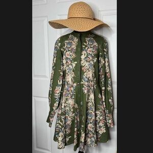 Like New Sezane Green Floral Dress